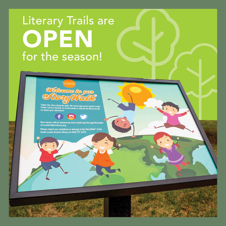 Storywalk Trail Info Card on the Path