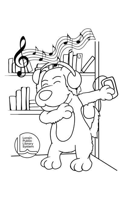 Browser dancing wearing headphones