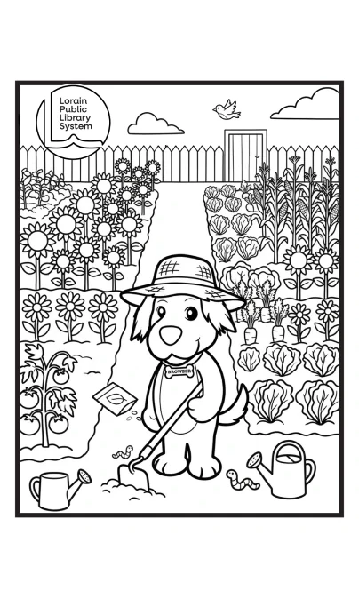 Browser standing in a garden of flowers