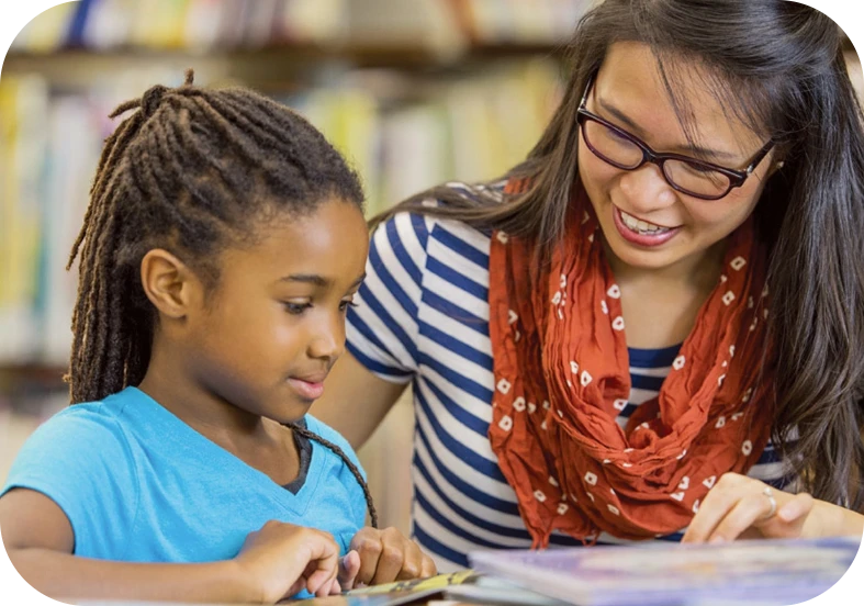 A tutor helping a student study