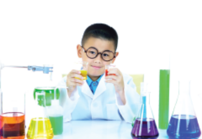 Child in a Science Lab