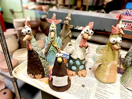 Photos of clay tall Turkeys looking Funky