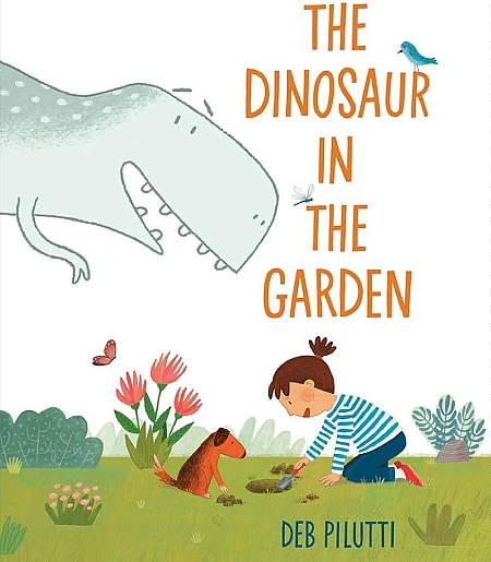 StoryWalk® June 2026 - "The Dinosaur in the Garden: by Deb Pilutti