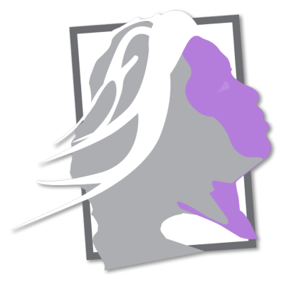Artistic Rendition of Toni Morrison in Gray, White, and Purple
